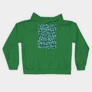 Green and Blue Geometric Pattern Kids Hoodie